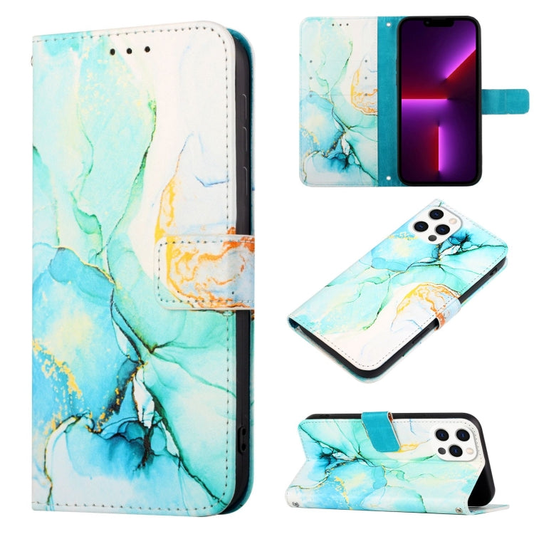 Capa para telemóvel em pele com padrão de mármore PT003 e fecho de aba, para iPhone 15 Pro Max, para iPhone 15 Pro, para iPhone 15 Plus, para iPhone 15, para iPod Touch 7 / 6 / 5