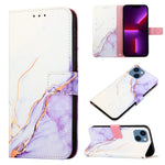 Capa para telemóvel em pele com padrão de mármore PT003 e fecho de aba, para iPhone 15 Pro Max, para iPhone 15 Pro, para iPhone 15 Plus, para iPhone 15, para iPod Touch 7 / 6 / 5