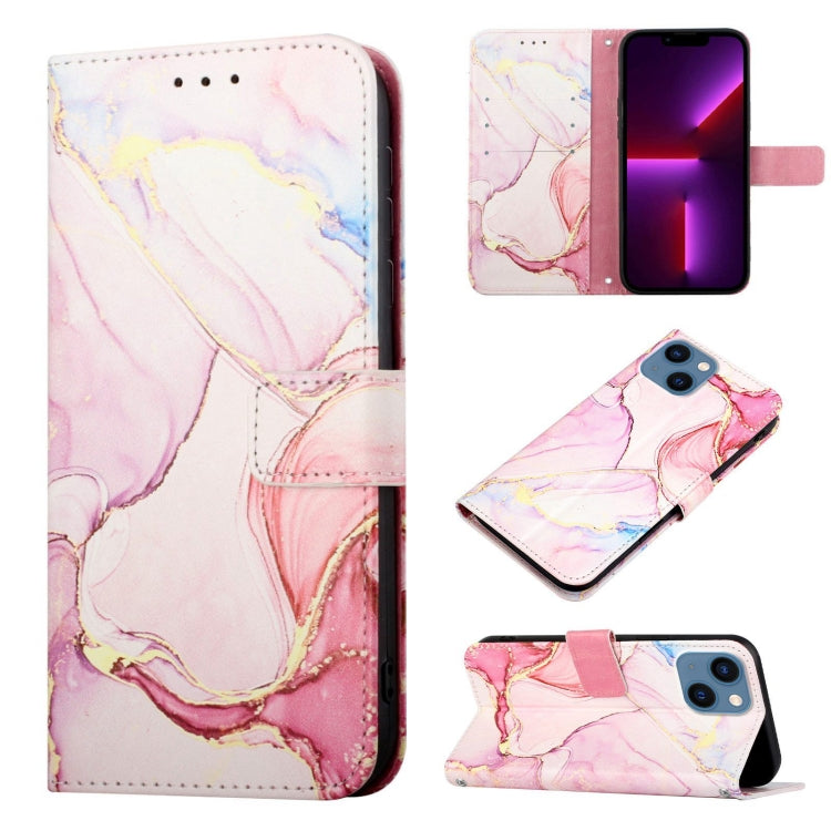 Capa para telemóvel em pele com padrão de mármore PT003 e fecho de aba, para iPhone 15 Pro Max, para iPhone 15 Pro, para iPhone 15 Plus, para iPhone 15, para iPod Touch 7 / 6 / 5