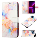 Capa para telemóvel em pele com padrão de mármore PT003 e fecho de aba, para iPhone 15 Pro Max, para iPhone 15 Pro, para iPhone 15 Plus, para iPhone 15, para iPod Touch 7 / 6 / 5