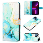 Capa para telemóvel em pele com padrão de mármore PT003 e fecho de aba, para iPhone 15 Pro Max, para iPhone 15 Pro, para iPhone 15 Plus, para iPhone 15, para iPod Touch 7 / 6 / 5