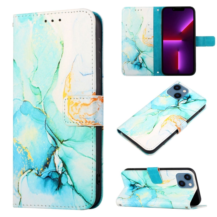 Capa para telemóvel em pele com padrão de mármore PT003 e fecho de aba, para iPhone 15 Pro Max, para iPhone 15 Pro, para iPhone 15 Plus, para iPhone 15, para iPod Touch 7 / 6 / 5