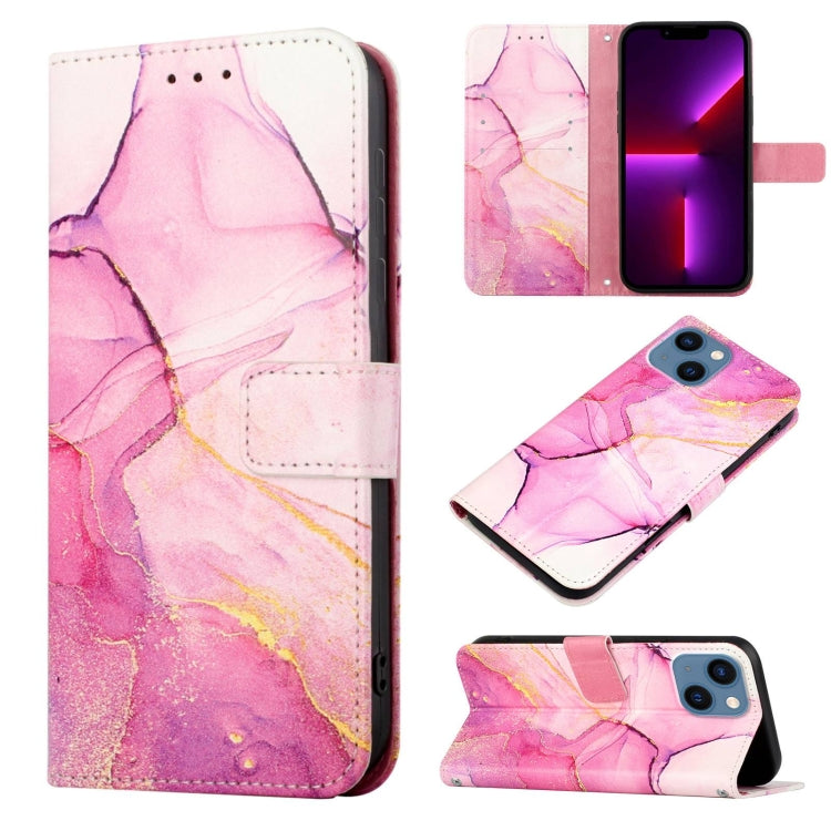 Capa para telemóvel em pele com padrão de mármore PT003 e fecho de aba, para iPhone 15 Pro Max, para iPhone 15 Pro, para iPhone 15 Plus, para iPhone 15, para iPod Touch 7 / 6 / 5
