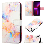 Capa para telemóvel em pele com padrão de mármore PT003 e fecho de aba, para iPhone 15 Pro Max, para iPhone 15 Pro, para iPhone 15 Plus, para iPhone 15, para iPod Touch 7 / 6 / 5