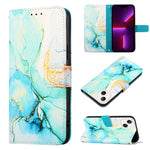 Capa para telemóvel em pele com padrão de mármore PT003 e fecho de aba, para iPhone 15 Pro Max, para iPhone 15 Pro, para iPhone 15 Plus, para iPhone 15, para iPod Touch 7 / 6 / 5