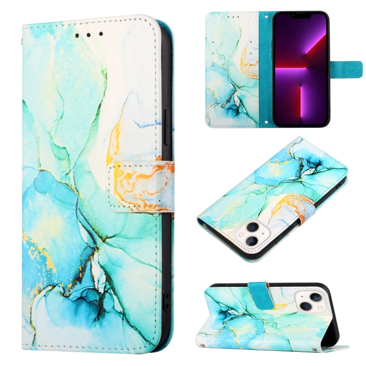 Capa para telemóvel em pele com padrão de mármore PT003 e fecho de aba, para iPhone 15 Pro Max, para iPhone 15 Pro, para iPhone 15 Plus, para iPhone 15, para iPod Touch 7 / 6 / 5