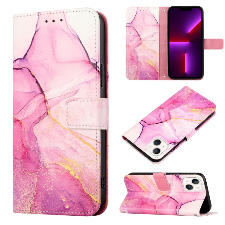 Capa para telemóvel em pele com padrão de mármore PT003 e fecho de aba, para iPhone 15 Pro Max, para iPhone 15 Pro, para iPhone 15 Plus, para iPhone 15, para iPod Touch 7 / 6 / 5