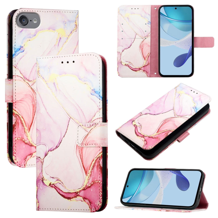 Capa para telemóvel em pele com padrão de mármore PT003 e fecho de aba, para iPhone 15 Pro Max, para iPhone 15 Pro, para iPhone 15 Plus, para iPhone 15, para iPod Touch 7 / 6 / 5