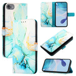 Capa para telemóvel em pele com padrão de mármore PT003 e fecho de aba, para iPhone 15 Pro Max, para iPhone 15 Pro, para iPhone 15 Plus, para iPhone 15, para iPod Touch 7 / 6 / 5