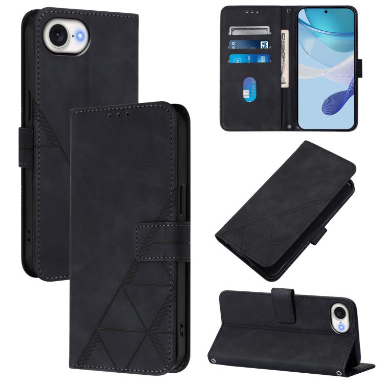 Capa para telemóvel em pele com relevo 3D e fecho de aba para usar ao ombro, para iPhone 16e / 17e, para iPhone 17 Pro Max, para iPhone 17 Pro, para iPhone 17, para iPhone Air, para iPhone 16 Pro Max, para iPhone 16 Pro, para iPhone 16 Plus