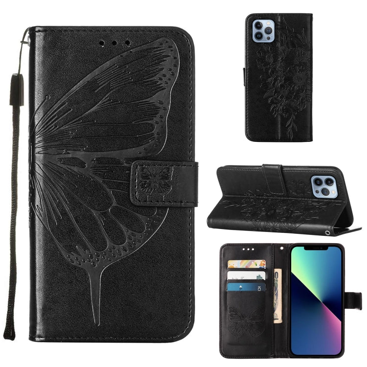 Capa de telemóvel em pele com borboleta em relevo, para iPhone 16 Pro, para iPhone 16 Plus, para iPhone 16, para iPhone 15 Pro Max, para iPhone 15 Pro, para iPhone 15 Plus