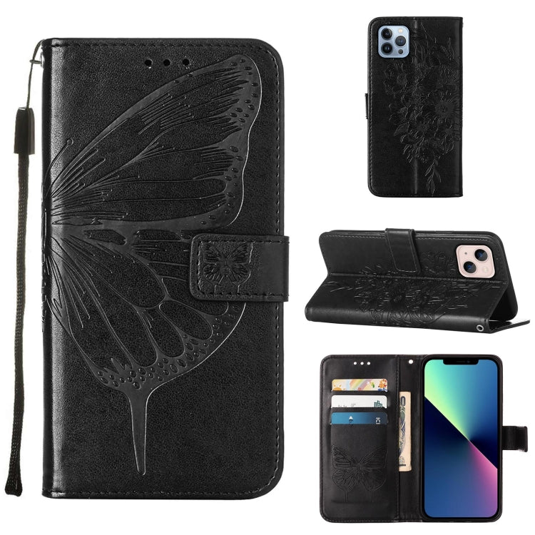 Capa de telemóvel em pele com borboleta em relevo, para iPhone 16 Pro, para iPhone 16 Plus, para iPhone 16, para iPhone 15 Pro Max, para iPhone 15 Pro, para iPhone 15 Plus