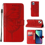 Capa de telemóvel em pele com borboleta em relevo, para iPhone 16 Pro, para iPhone 16 Plus, para iPhone 16, para iPhone 15 Pro Max, para iPhone 15 Pro, para iPhone 15 Plus