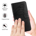 Capa para telemóvel em pele com borboleta em relevo, para iPhone 17e / 16e, para iPhone 17 Pro Max, para iPhone 17 Pro, para iPhone 17, para iPhone Air, para iPhone 16 Pro Max