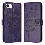 Capa para telemóvel em pele com borboleta em relevo, para iPhone 17e / 16e, para iPhone 17 Pro Max, para iPhone 17 Pro, para iPhone 17, para iPhone Air, para iPhone 16 Pro Max