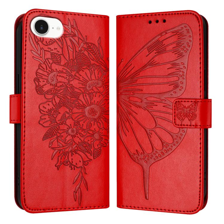 Capa para telemóvel em pele com borboleta em relevo, para iPhone 17e / 16e, para iPhone 17 Pro Max, para iPhone 17 Pro, para iPhone 17, para iPhone Air, para iPhone 16 Pro Max