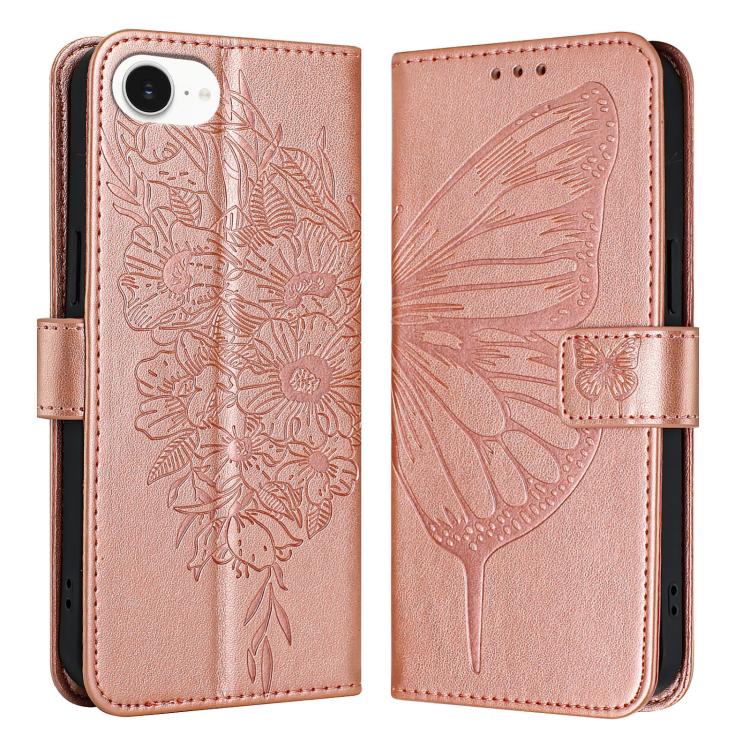 Capa para telemóvel em pele com borboleta em relevo, para iPhone 17e / 16e, para iPhone 17 Pro Max, para iPhone 17 Pro, para iPhone 17, para iPhone Air, para iPhone 16 Pro Max