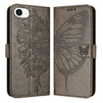 Capa para telemóvel em pele com borboleta em relevo, para iPhone 17e / 16e, para iPhone 17 Pro Max, para iPhone 17 Pro, para iPhone 17, para iPhone Air, para iPhone 16 Pro Max