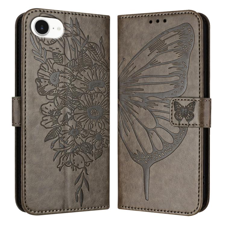Capa para telemóvel em pele com borboleta em relevo, para iPhone 17e / 16e, para iPhone 17 Pro Max, para iPhone 17 Pro, para iPhone 17, para iPhone Air, para iPhone 16 Pro Max