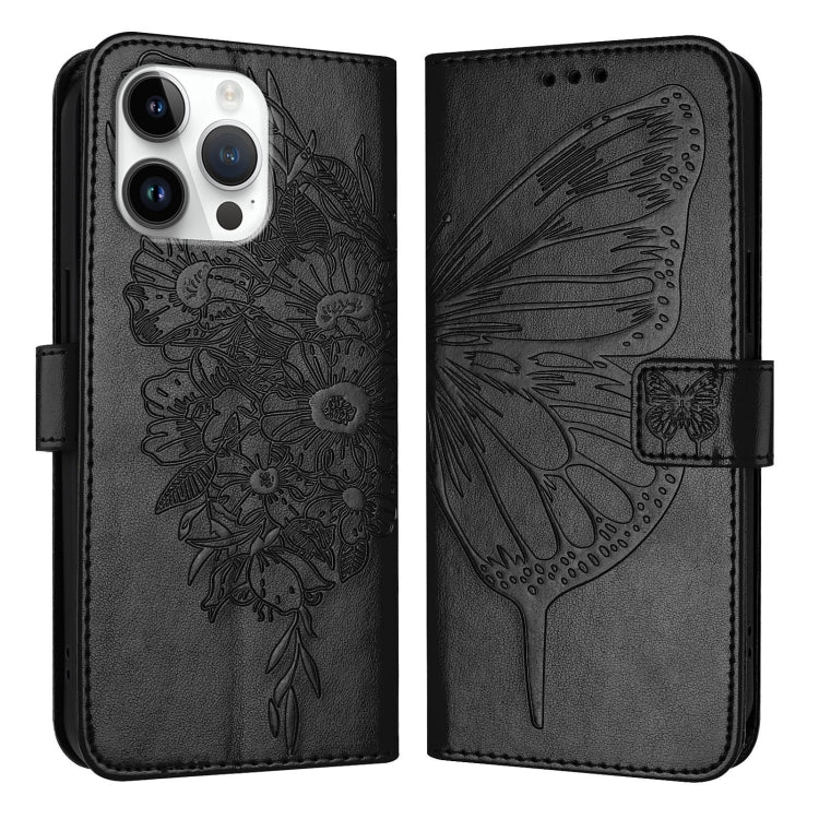 Capa para telemóvel em pele com borboleta em relevo, para iPhone 17e / 16e, para iPhone 17 Pro Max, para iPhone 17 Pro, para iPhone 17, para iPhone Air, para iPhone 16 Pro Max