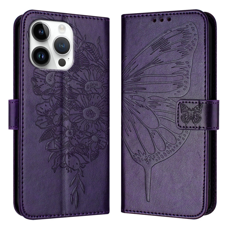 Capa para telemóvel em pele com borboleta em relevo, para iPhone 17e / 16e, para iPhone 17 Pro Max, para iPhone 17 Pro, para iPhone 17, para iPhone Air, para iPhone 16 Pro Max