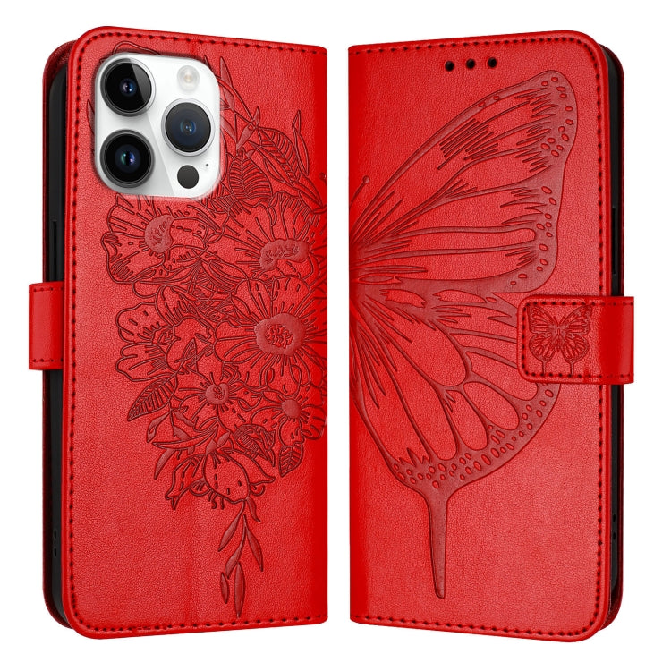 Capa para telemóvel em pele com borboleta em relevo, para iPhone 17e / 16e, para iPhone 17 Pro Max, para iPhone 17 Pro, para iPhone 17, para iPhone Air, para iPhone 16 Pro Max