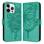 Capa para telemóvel em pele com borboleta em relevo, para iPhone 17e / 16e, para iPhone 17 Pro Max, para iPhone 17 Pro, para iPhone 17, para iPhone Air, para iPhone 16 Pro Max