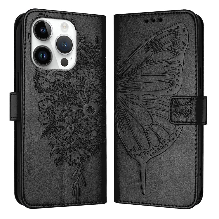 Capa de telemóvel em pele com borboleta em relevo, para iPhone 16 Pro, para iPhone 16 Plus, para iPhone 16, para iPhone 15 Pro Max, para iPhone 15 Pro, para iPhone 15 Plus