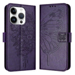 Capa de telemóvel em pele com borboleta em relevo, para iPhone 16 Pro, para iPhone 16 Plus, para iPhone 16, para iPhone 15 Pro Max, para iPhone 15 Pro, para iPhone 15 Plus
