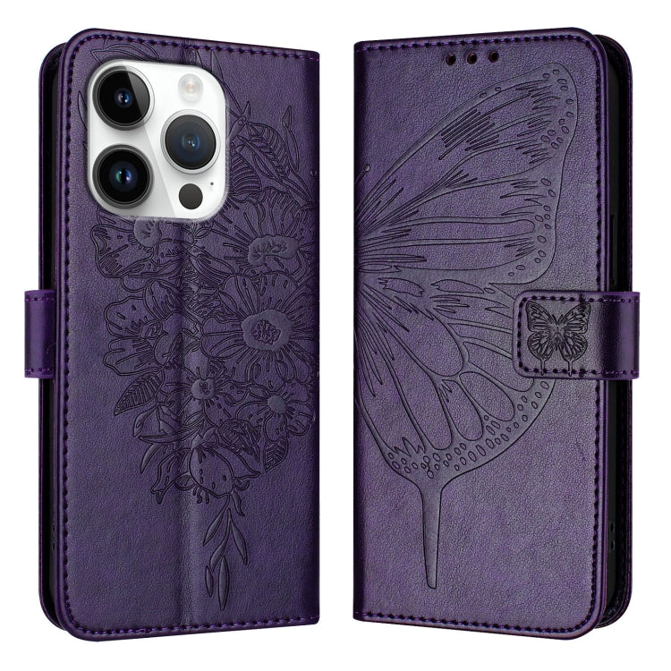 Capa de telemóvel em pele com borboleta em relevo, para iPhone 16 Pro, para iPhone 16 Plus, para iPhone 16, para iPhone 15 Pro Max, para iPhone 15 Pro, para iPhone 15 Plus