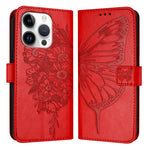 Capa de telemóvel em pele com borboleta em relevo, para iPhone 16 Pro, para iPhone 16 Plus, para iPhone 16, para iPhone 15 Pro Max, para iPhone 15 Pro, para iPhone 15 Plus