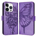 Capa de telemóvel em pele com borboleta em relevo, para iPhone 16 Pro, para iPhone 16 Plus, para iPhone 16, para iPhone 15 Pro Max, para iPhone 15 Pro, para iPhone 15 Plus