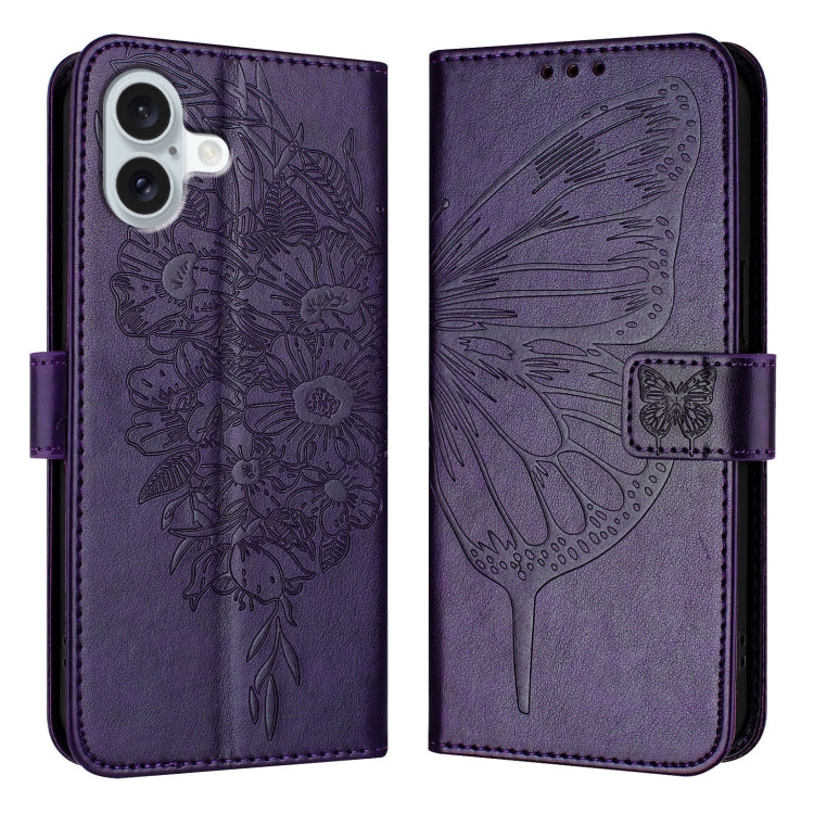 Capa de telemóvel em pele com borboleta em relevo, para iPhone 16 Pro, para iPhone 16 Plus, para iPhone 16, para iPhone 15 Pro Max, para iPhone 15 Pro, para iPhone 15 Plus