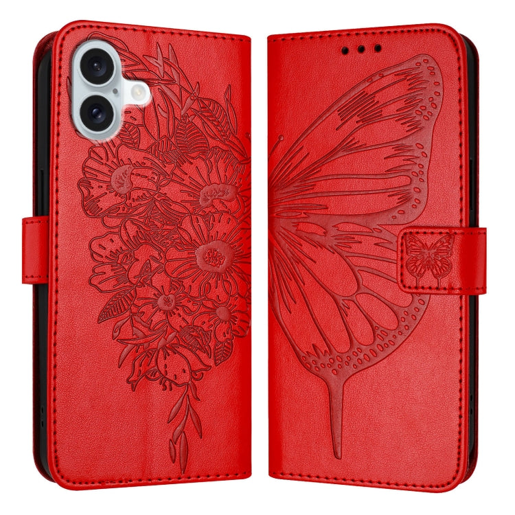 Capa de telemóvel em pele com borboleta em relevo, para iPhone 16 Pro, para iPhone 16 Plus, para iPhone 16, para iPhone 15 Pro Max, para iPhone 15 Pro, para iPhone 15 Plus
