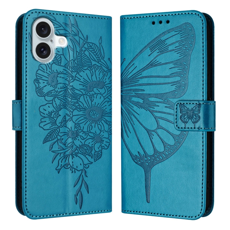 Capa de telemóvel em pele com borboleta em relevo, para iPhone 16 Pro, para iPhone 16 Plus, para iPhone 16, para iPhone 15 Pro Max, para iPhone 15 Pro, para iPhone 15 Plus