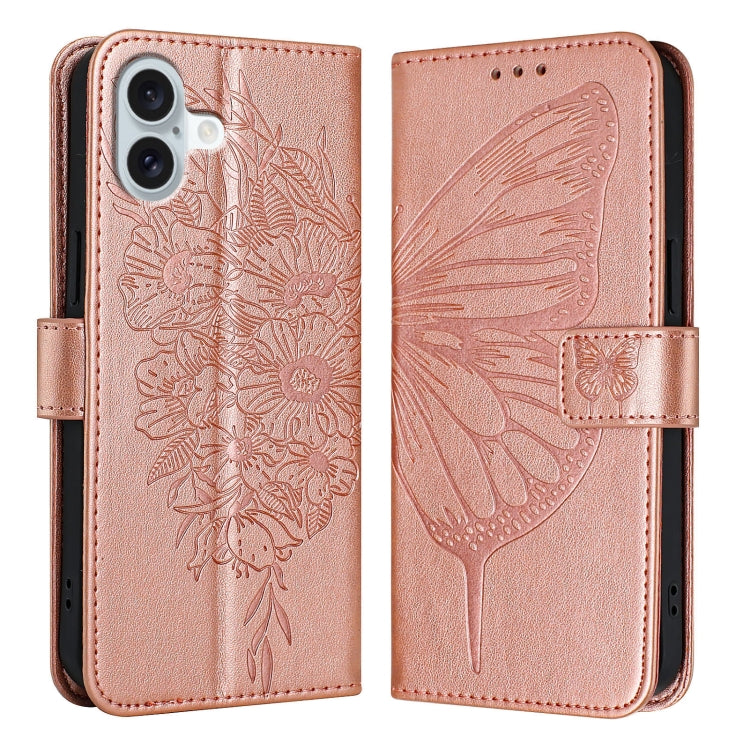 Capa de telemóvel em pele com borboleta em relevo, para iPhone 16 Pro, para iPhone 16 Plus, para iPhone 16, para iPhone 15 Pro Max, para iPhone 15 Pro, para iPhone 15 Plus