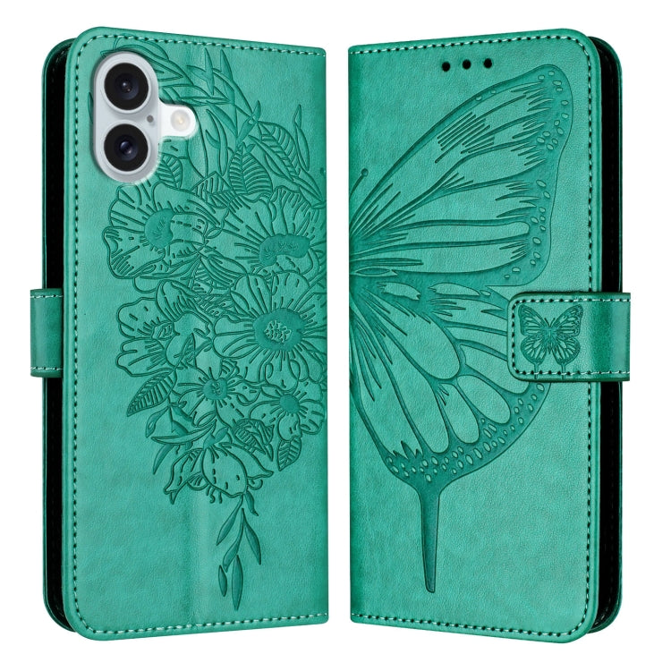 Capa de telemóvel em pele com borboleta em relevo, para iPhone 16 Pro, para iPhone 16 Plus, para iPhone 16, para iPhone 15 Pro Max, para iPhone 15 Pro, para iPhone 15 Plus