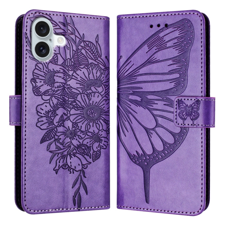 Capa de telemóvel em pele com borboleta em relevo, para iPhone 16 Pro, para iPhone 16 Plus, para iPhone 16, para iPhone 15 Pro Max, para iPhone 15 Pro, para iPhone 15 Plus