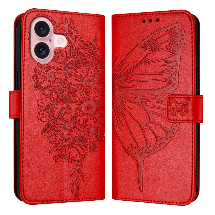 Capa de telemóvel em pele com borboleta em relevo, para iPhone 16 Pro, para iPhone 16 Plus, para iPhone 16, para iPhone 15 Pro Max, para iPhone 15 Pro, para iPhone 15 Plus
