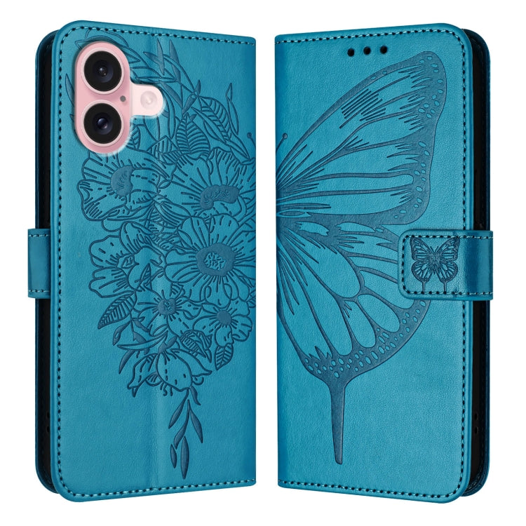 Capa de telemóvel em pele com borboleta em relevo, para iPhone 16 Pro, para iPhone 16 Plus, para iPhone 16, para iPhone 15 Pro Max, para iPhone 15 Pro, para iPhone 15 Plus