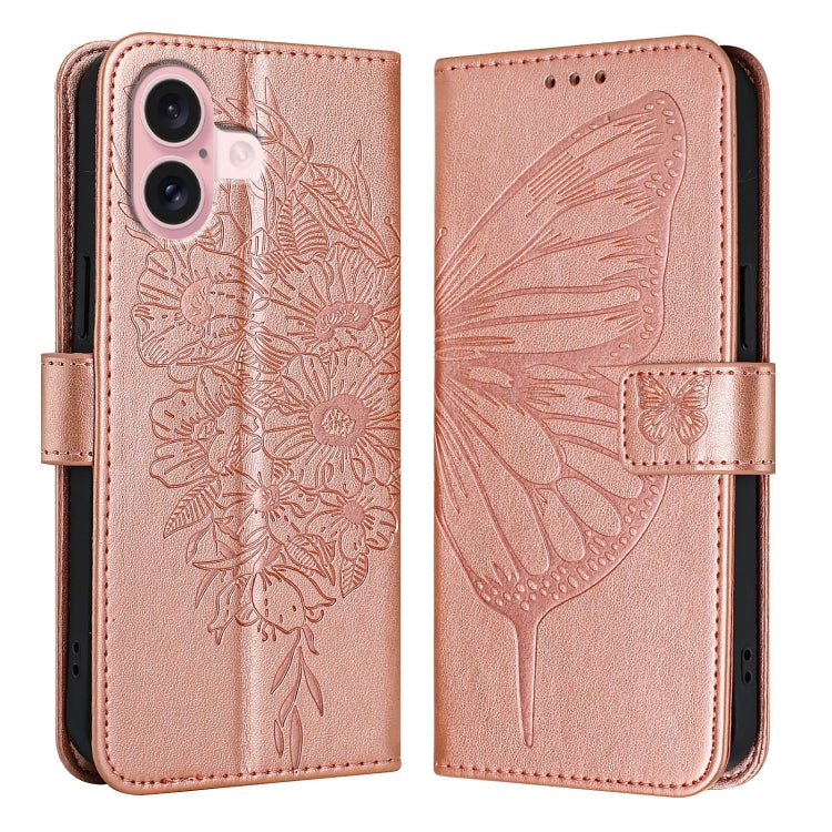 Capa de telemóvel em pele com borboleta em relevo, para iPhone 16 Pro, para iPhone 16 Plus, para iPhone 16, para iPhone 15 Pro Max, para iPhone 15 Pro, para iPhone 15 Plus
