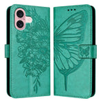 Capa de telemóvel em pele com borboleta em relevo, para iPhone 16 Pro, para iPhone 16 Plus, para iPhone 16, para iPhone 15 Pro Max, para iPhone 15 Pro, para iPhone 15 Plus