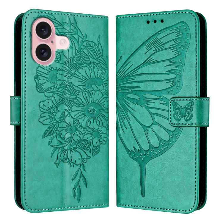 Capa de telemóvel em pele com borboleta em relevo, para iPhone 16 Pro, para iPhone 16 Plus, para iPhone 16, para iPhone 15 Pro Max, para iPhone 15 Pro, para iPhone 15 Plus