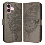 Capa de telemóvel em pele com borboleta em relevo, para iPhone 16 Pro, para iPhone 16 Plus, para iPhone 16, para iPhone 15 Pro Max, para iPhone 15 Pro, para iPhone 15 Plus