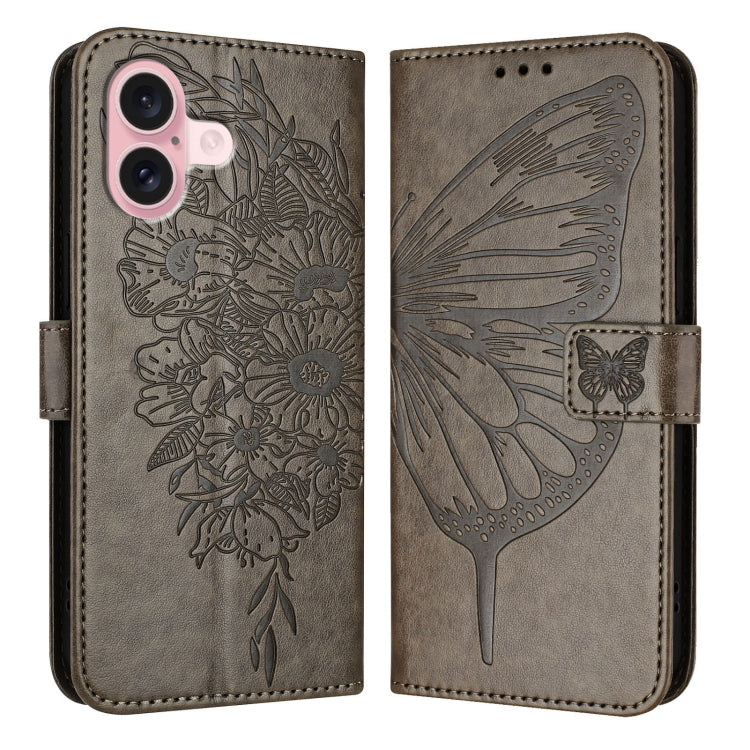 Capa de telemóvel em pele com borboleta em relevo, para iPhone 16 Pro, para iPhone 16 Plus, para iPhone 16, para iPhone 15 Pro Max, para iPhone 15 Pro, para iPhone 15 Plus