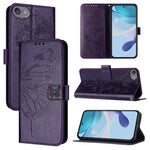 Capa de telemóvel em pele com borboleta em relevo, para iPhone 15, para iPod Touch 7 / 6 / 5