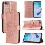 Capa de telemóvel em pele com borboleta em relevo, para iPhone 15, para iPod Touch 7 / 6 / 5