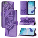 Capa de telemóvel em pele com borboleta em relevo, para iPhone 15, para iPod Touch 7 / 6 / 5