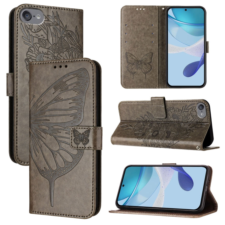 Capa de telemóvel em pele com borboleta em relevo, para iPhone 15, para iPod Touch 7 / 6 / 5