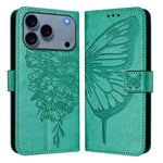 Capa para telemóvel em pele com borboleta em relevo, para iPhone 17e / 16e, para iPhone 17 Pro Max, para iPhone 17 Pro, para iPhone 17, para iPhone Air, para iPhone 16 Pro Max